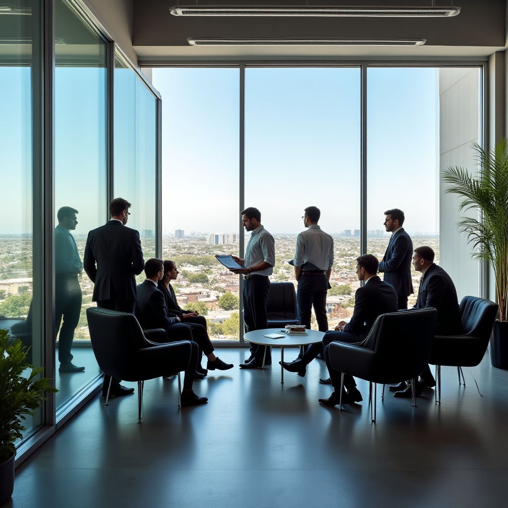 Equipo de InvestParaguay en oficina moderna