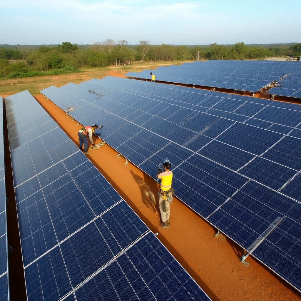 Parque solar en funcionamiento